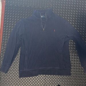 Polo by Ralph Lauren Navy Quarter-Zip Sweater with Red Pony